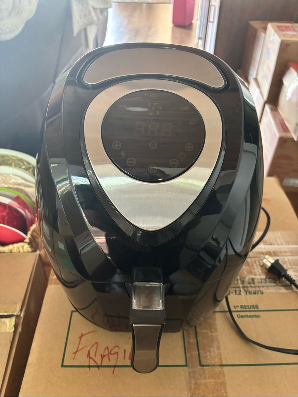 Digital Air Fryer - Black with Silver Accents